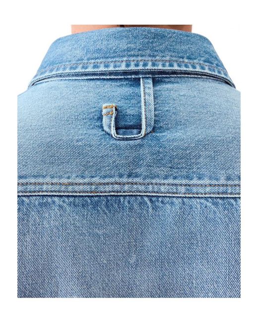 Jacquemus Blue Collared Long-Sleeve Denim Shirt for men