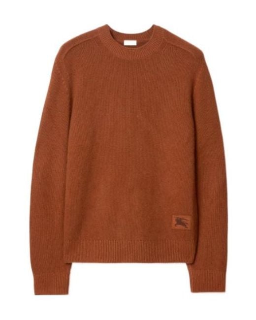 Burberry Brown Ekd Intarsia-Knit Crewneck Jumper for men