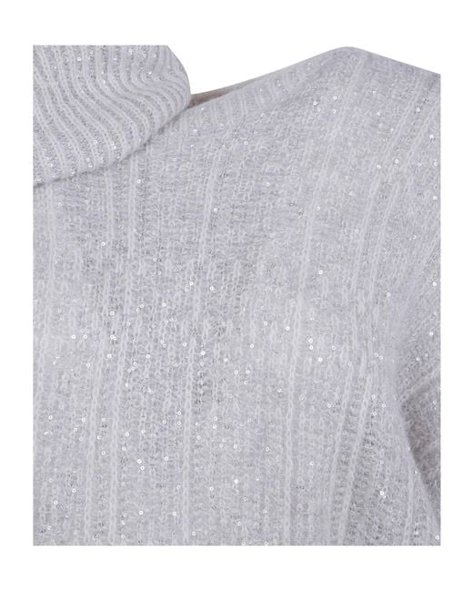 D.exterior Gray Kimono-Style Turtleneck Sweater