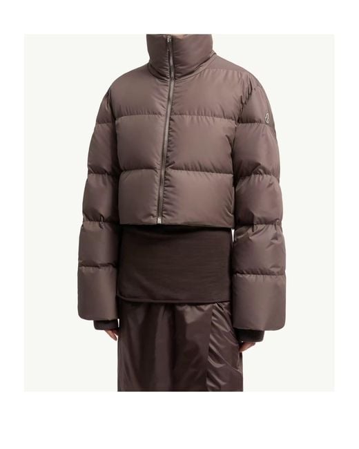 Moncler Brown Moncler Rick Owens Cyclopic Short Down Jacket for men