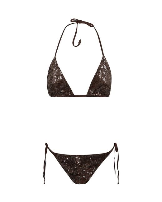 P.A.R.O.S.H. White Sequin-Embellished Bikini