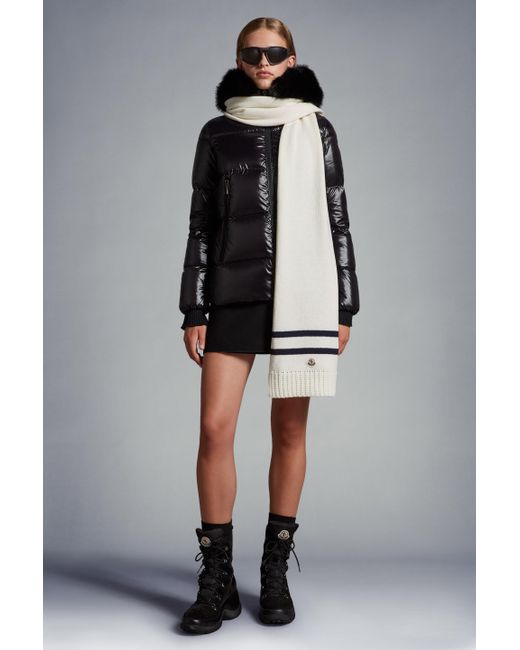 Moncler White Cashmere Blend Scarf