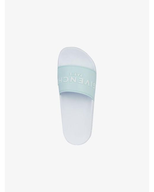 Givenchy White Logo-Embossed Slides