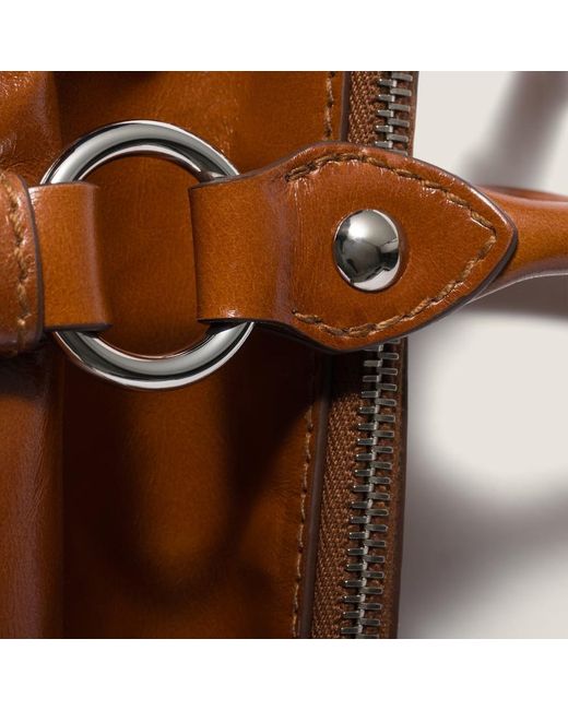 Miu Miu Brown Shiny Leather Top-Handle Bag
