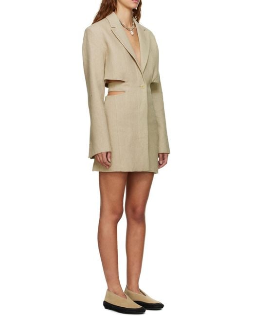 Jacquemus Natural Cut-Out Blazer Mini Dress