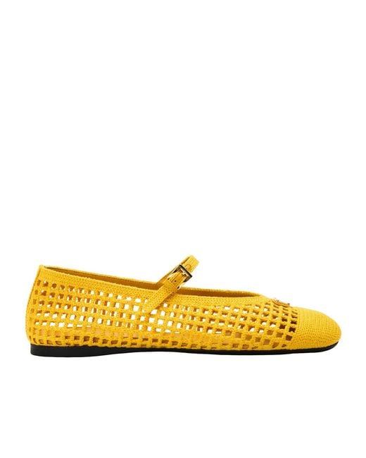 Prada Yellow Casual Flat Shoes
