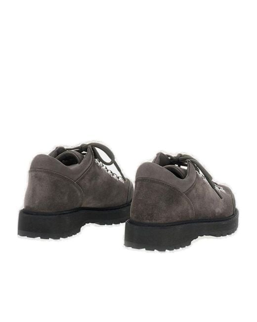 Diemme Brown Round Toe Lace-Up Sneakers for men