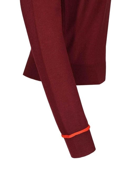 Loewe Red High Neck Knitted Jumper