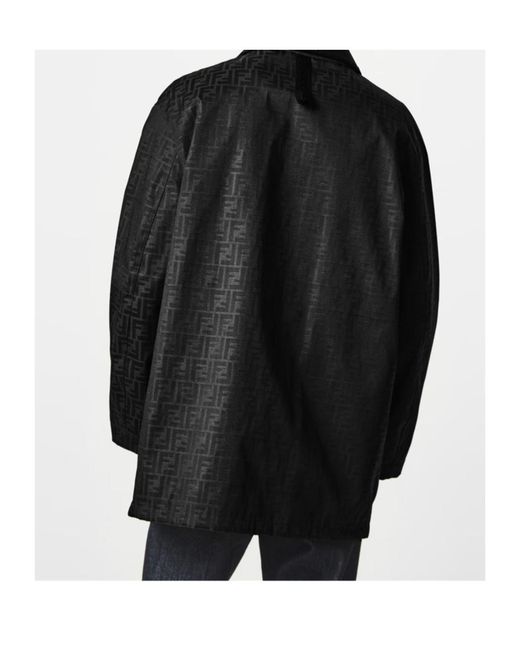 Fendi Black Logo Blouson Jacket for men
