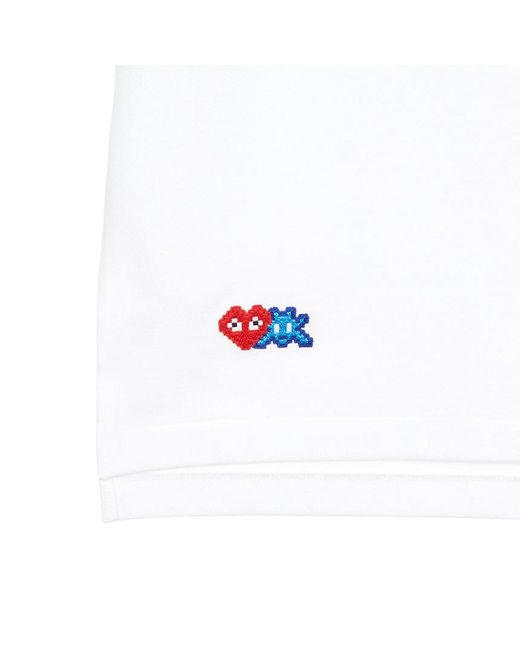 COMME DES GARÇONS PLAY White Logo-Appliqué Cotton Polo Shirt for men