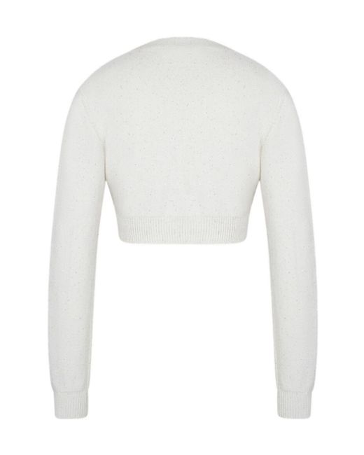 Fabiana Filippi White Long-Sleeved Knitted Cardigan