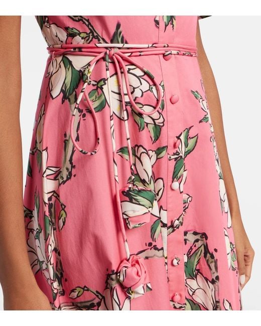 Leo Pink Bianca Floral Cotton Shirt Dress