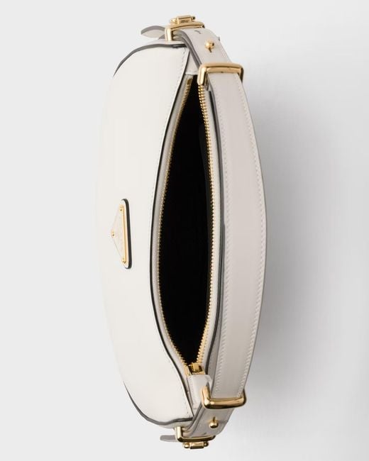 Prada White Arqué Mini Leather Shoulder Bag