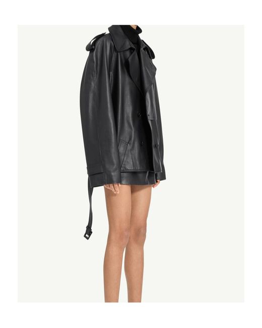 MM6 by Maison Margiela Black Leather Jacket
