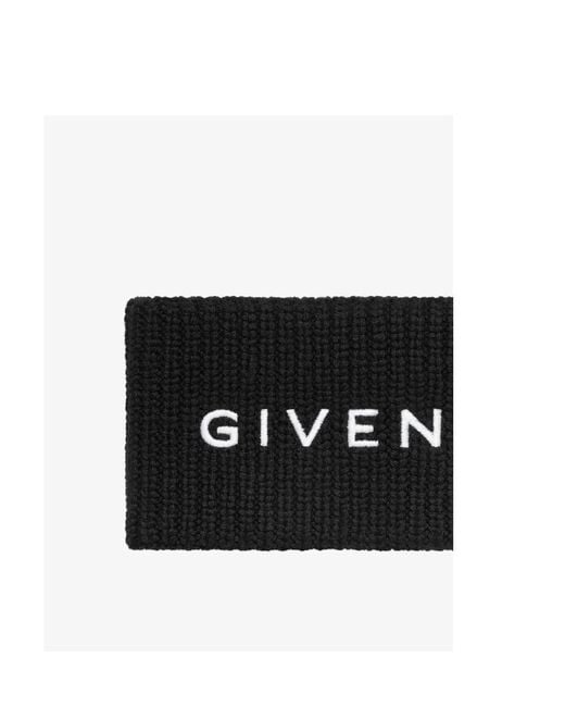 Givenchy Black Embroidered-Logo Head Band for men