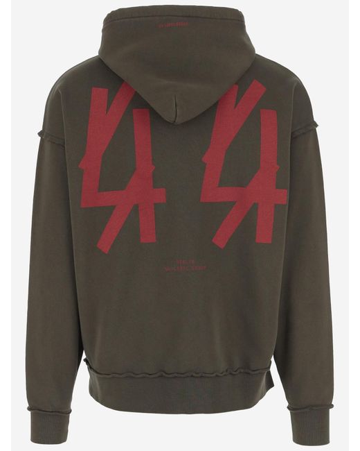 44 Label Group Green Logo Print Hoodie for men
