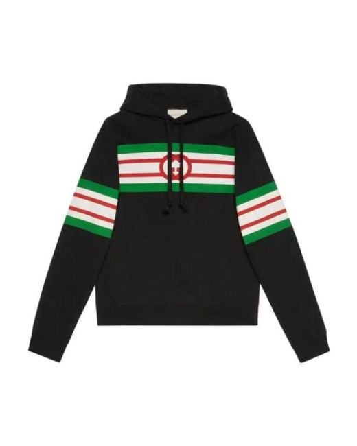Gucci Green Interlocking G Print Hooded Sweatshirt for men