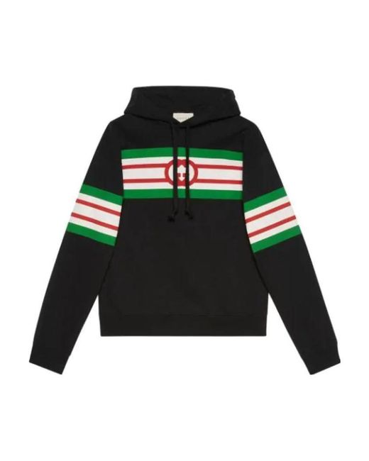 Gucci Green Stripe-Print Hoodie for men