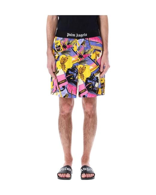 Palm Angels Multicolor Miami Mix Easy Shorts for men