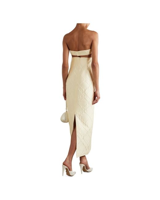 Emilia Wickstead White Hattie Strapless Jacquard Gown