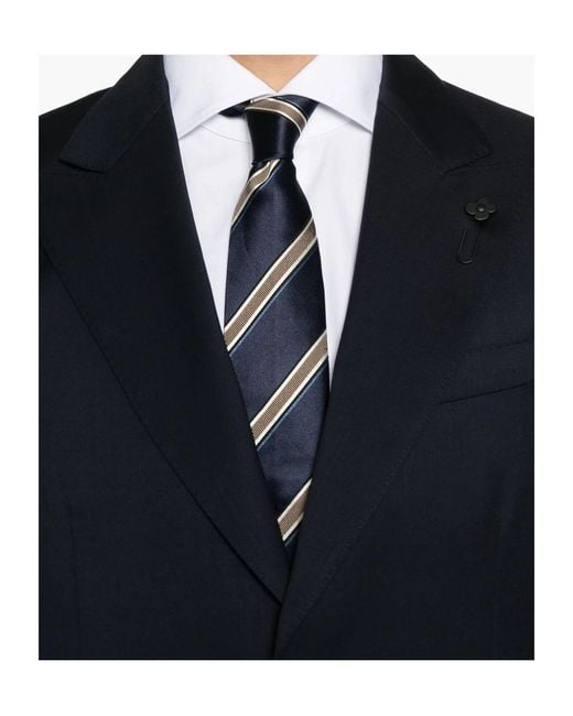 Lardini Blue Single-Breasted Patch-Pocket Blazer for men