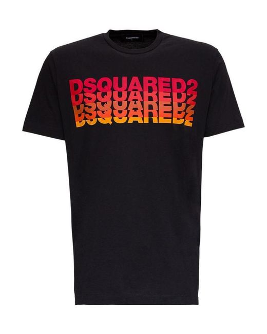 DSquared² Black Logo Print Short-Sleeve T-Shirt for men