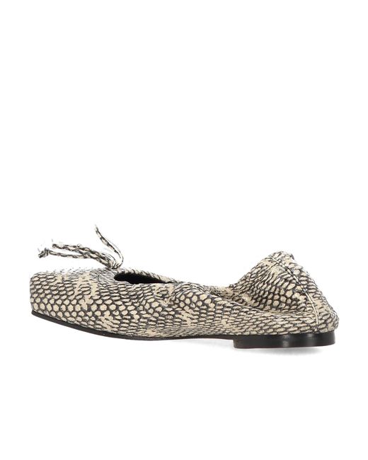 Jacquemus White Printed Square Toe Flats