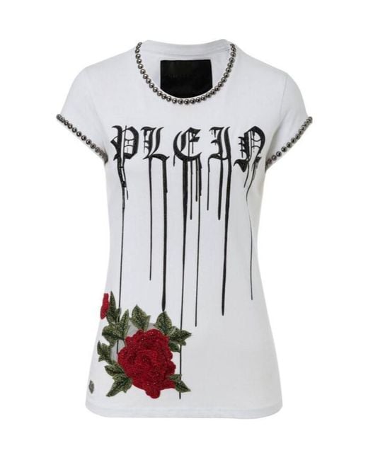 Philipp Plein White Logo Details T-Shirt