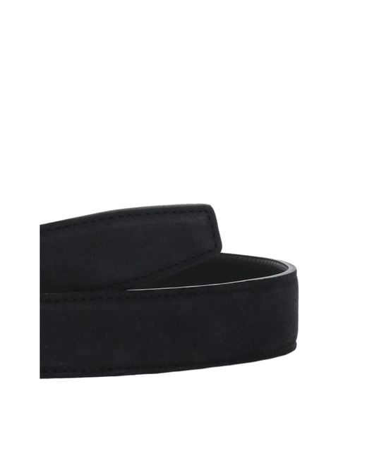 Orciani White Pebbled Logo-Buckle Belt for men