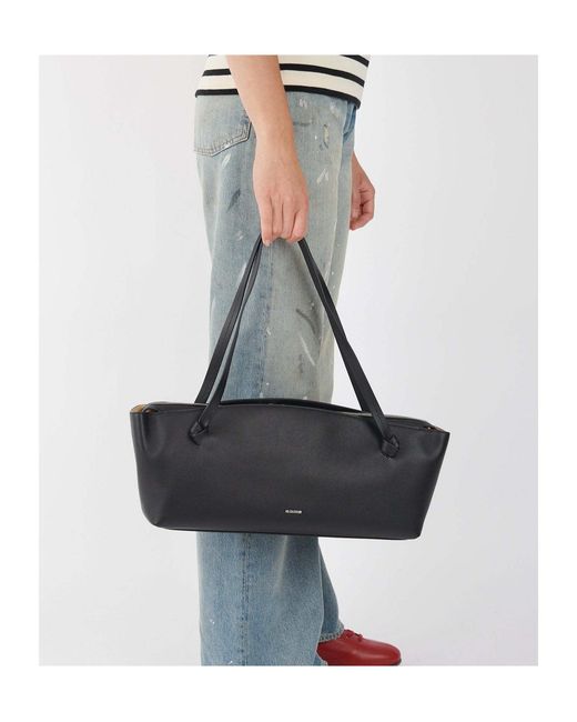 Jil Sander Black Top Handle Tote Bag