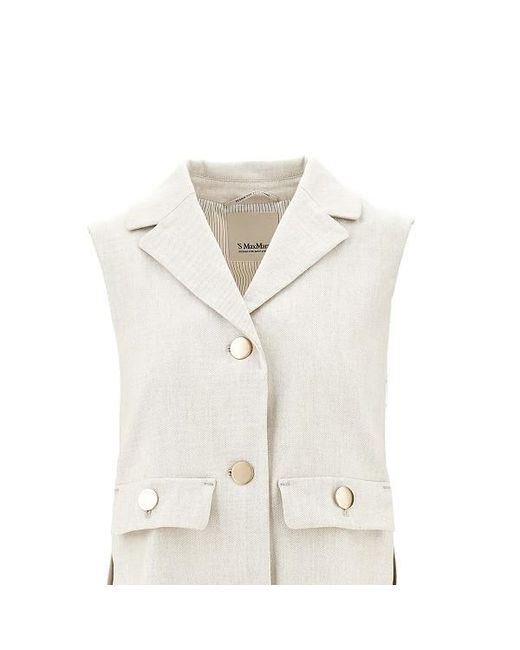 Max Mara White 'S Caroline Button-Up Waistcoat