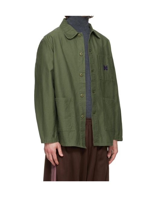 Needles Green Collared Shirt for men