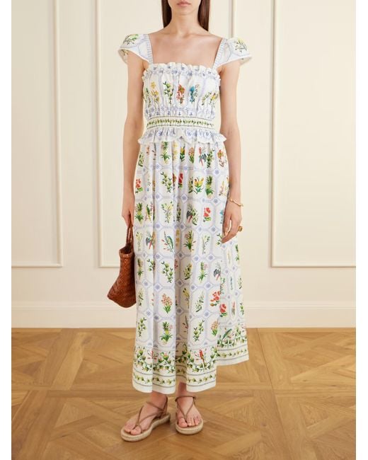 Farm Rio White Floral Dress