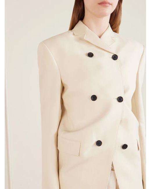 Khaite Natural Rolo Double-Breasted Suit Jacket