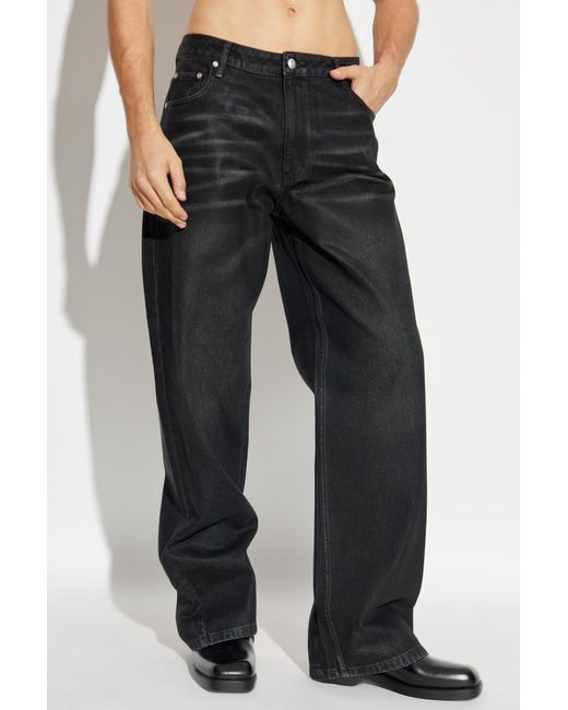 M I S B H V Black Austin Coated Jeans for men
