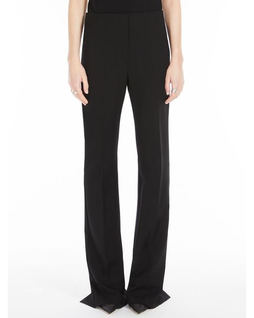 Sportmax Black Logo Patch Zip Detailed Trousers