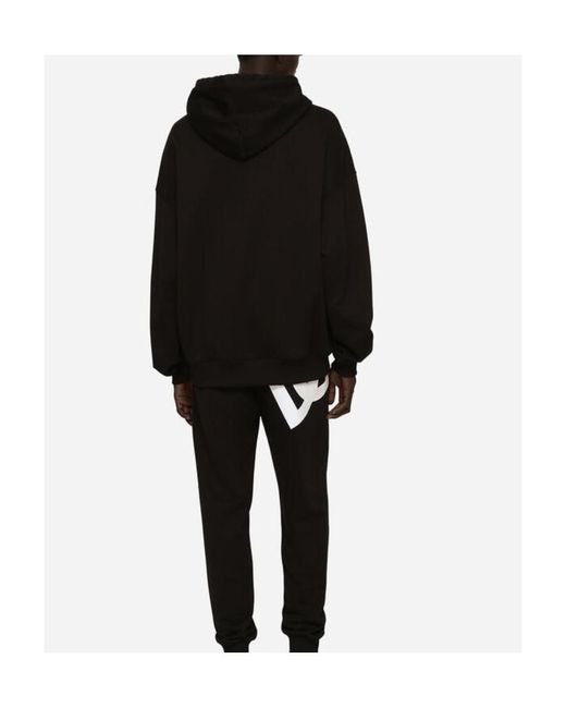 Dolce & Gabbana Black Pouched Pocket Hoodie for men