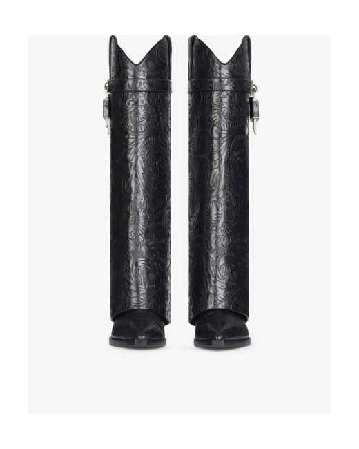 Givenchy Black Shark Lock Western Boots