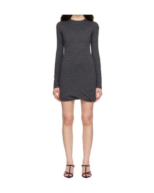 Jil Sander Black Dropped-Shoulder Crewneck Dress