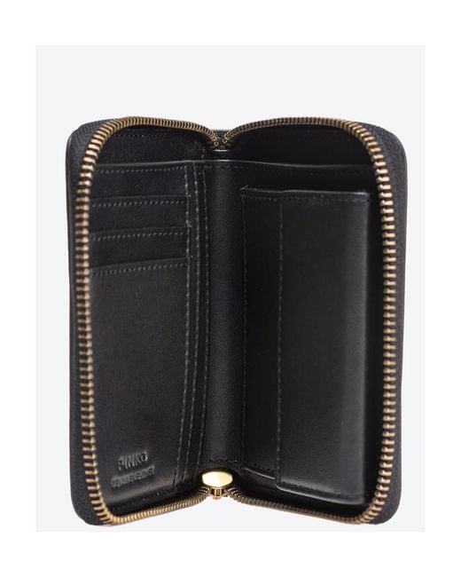 Pinko Black Square Zip-Around Purse