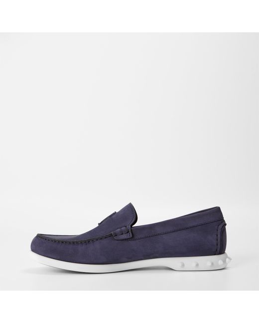 Christian Louboutin Blue Tassel Suede Loafers for men