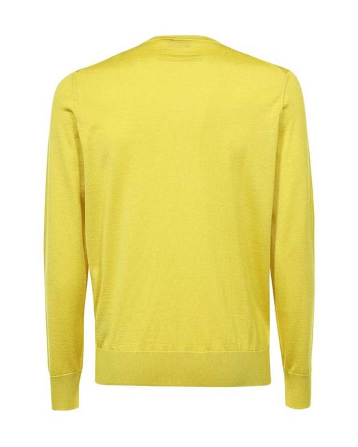Zegna Yellow Logo Knitted Pullover for men