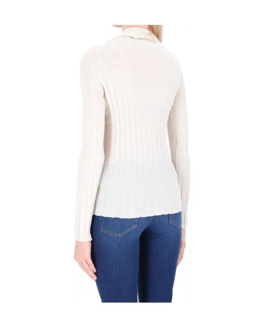 Philosophy Di Lorenzo Serafini White Roll Neck Crochet Jumper