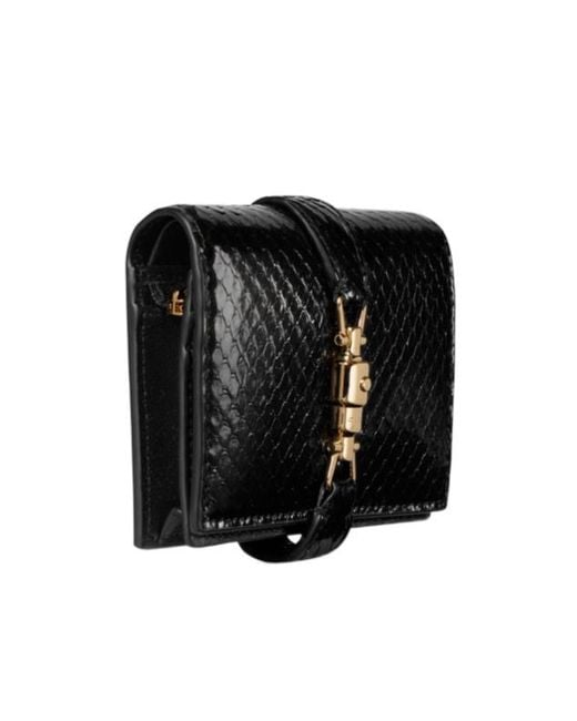 Gucci Black Jackie Python Medium Wallet
