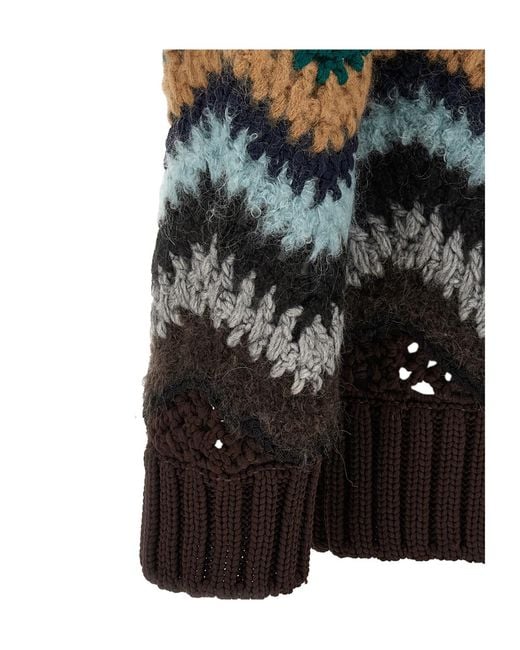 Sacai Gray Zip-Up Knit Top for men