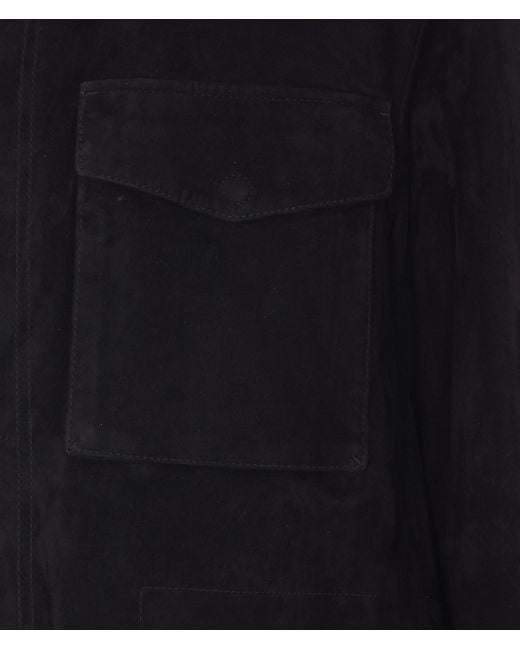 Tom Ford Black Long-Sleeved Leather Jacket for men