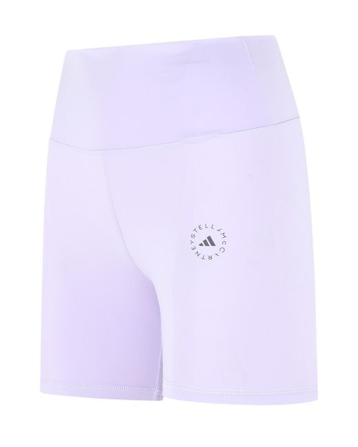 Adidas By Stella McCartney Purple Logo Printed Shorts