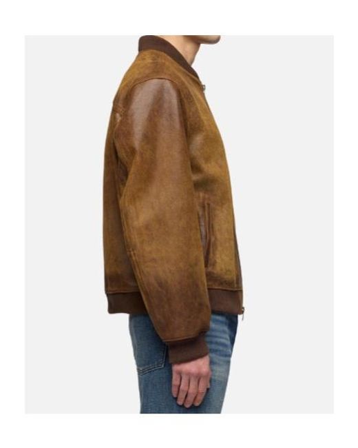 7 For All Mankind Brown Bomber Jacket for men