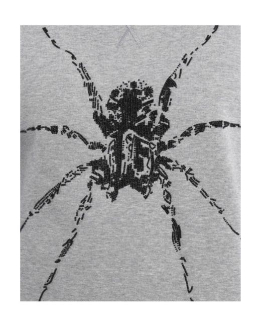 Lanvin Gray Printed Round-Neck Sweater for men