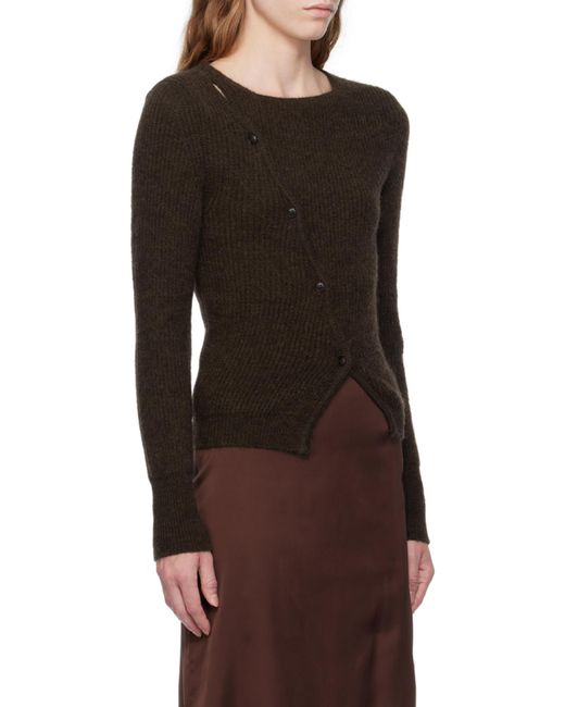 Jacquemus Brown La Pau Cut-Out Long-Sleeved Cardigan